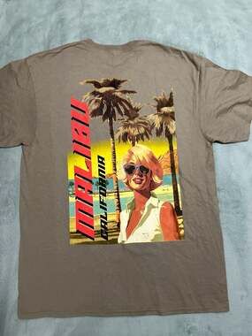 NovaMen New Malibu California Graphic Short Sleeve T-Shirt Tan, Size Large